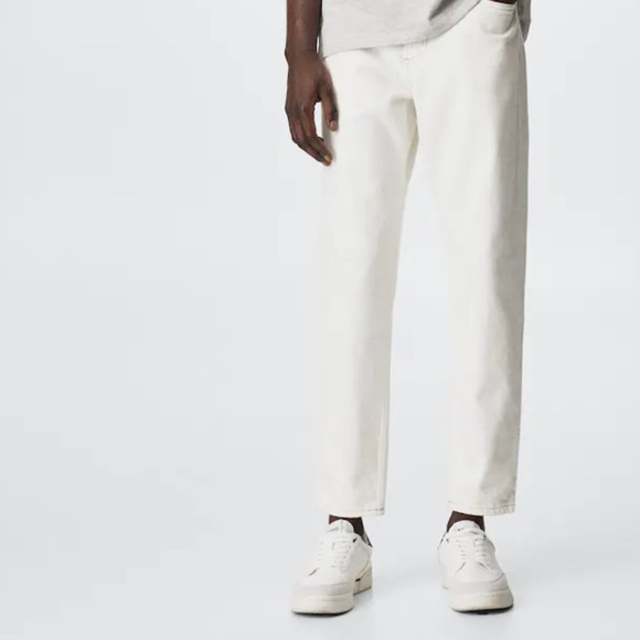 NWT- Mango ben tapered loose crop jeans-34 - Picture 1 of 11